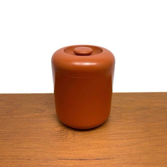 Vintage Modernist Orange Lidded Canister Don Dame Design by Trend Pacific Japan - Picture 1 of 9